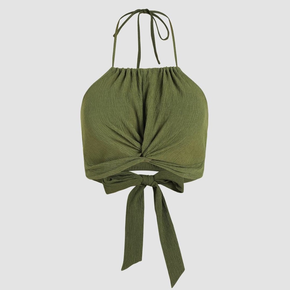 Cider olive green halter, size 4X